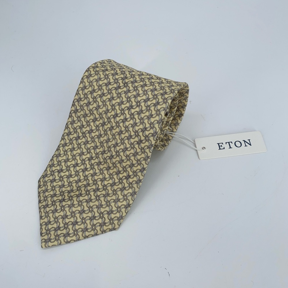 Eton Tie Mens One Size Colorful Printed Silk Classic Fit Necktie Italy Made NWT